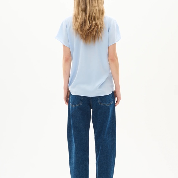 Yellow Inwear Blouse - Short Sleeves V-Neck - Picture 14 of 15